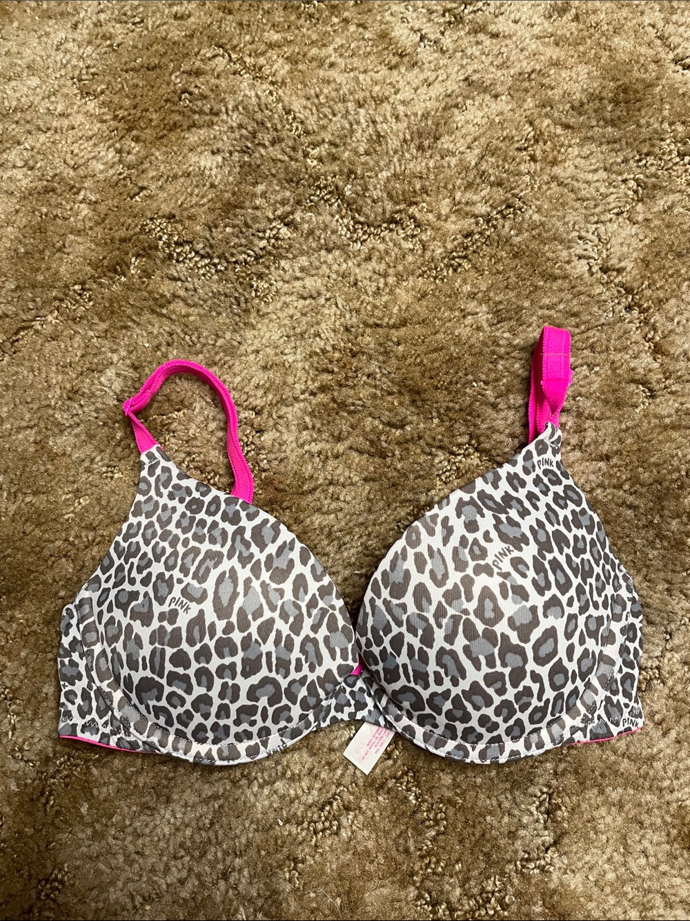 PINK‎ Victoria’s Secret Y2K Style Wear Everywhere Push Up Leopard Print Bra 32B